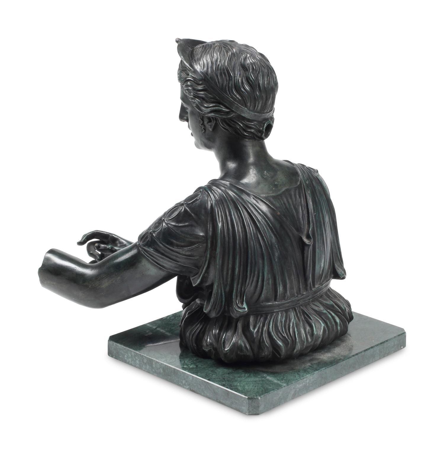 A Patinated Bronze Figure of Diana