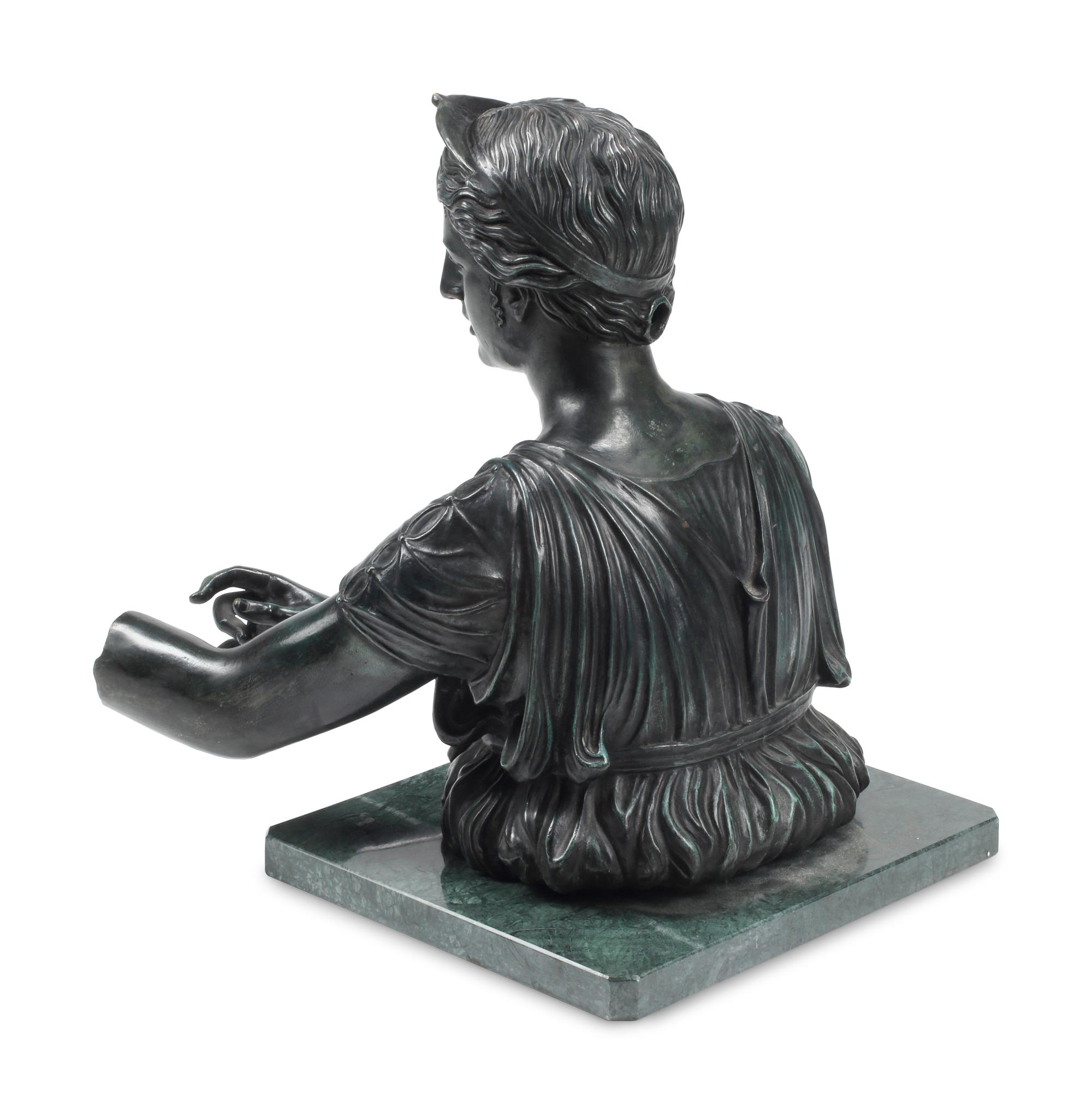 A Patinated Bronze Figure of Diana