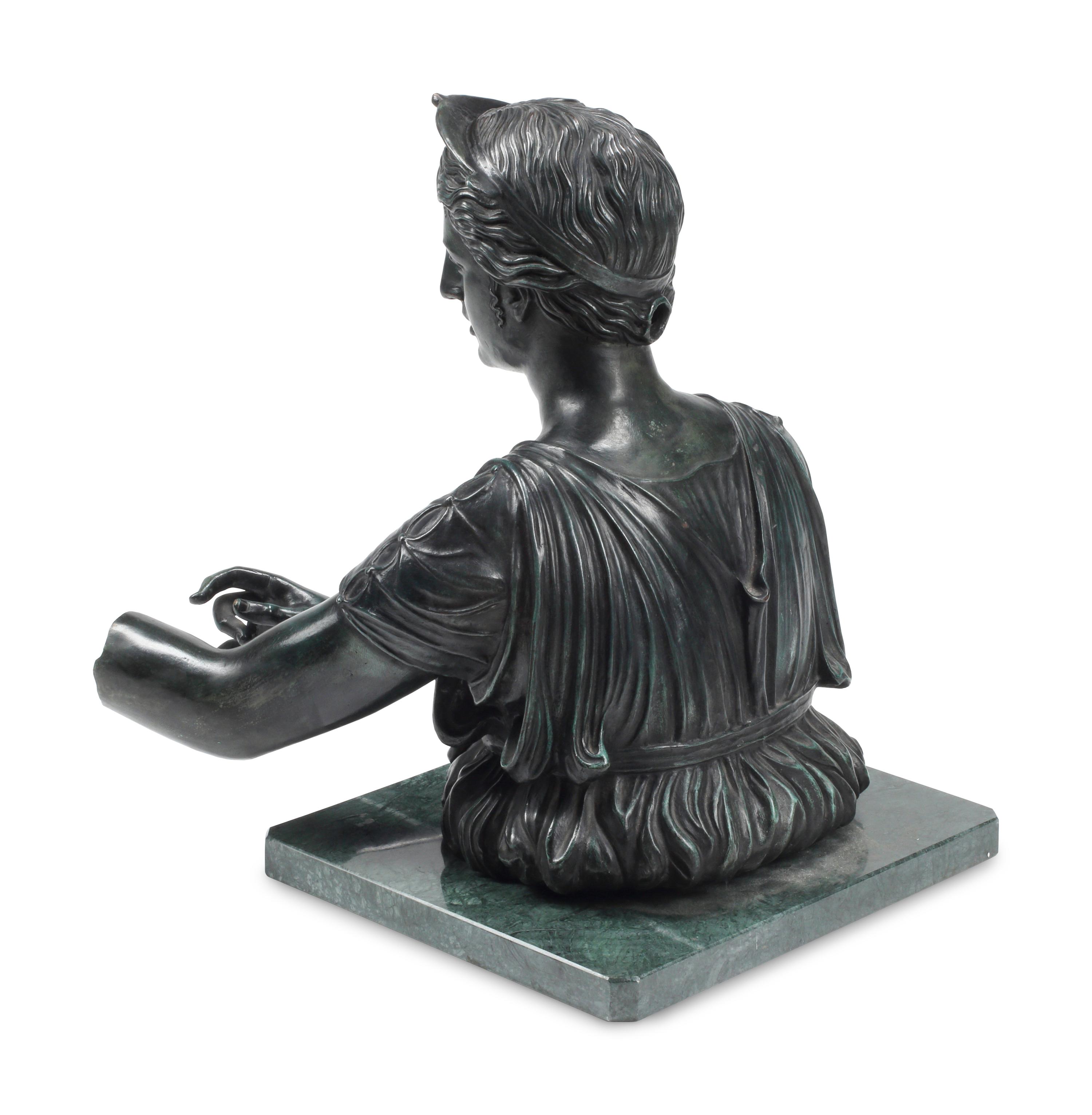 A Patinated Bronze Figure of Diana