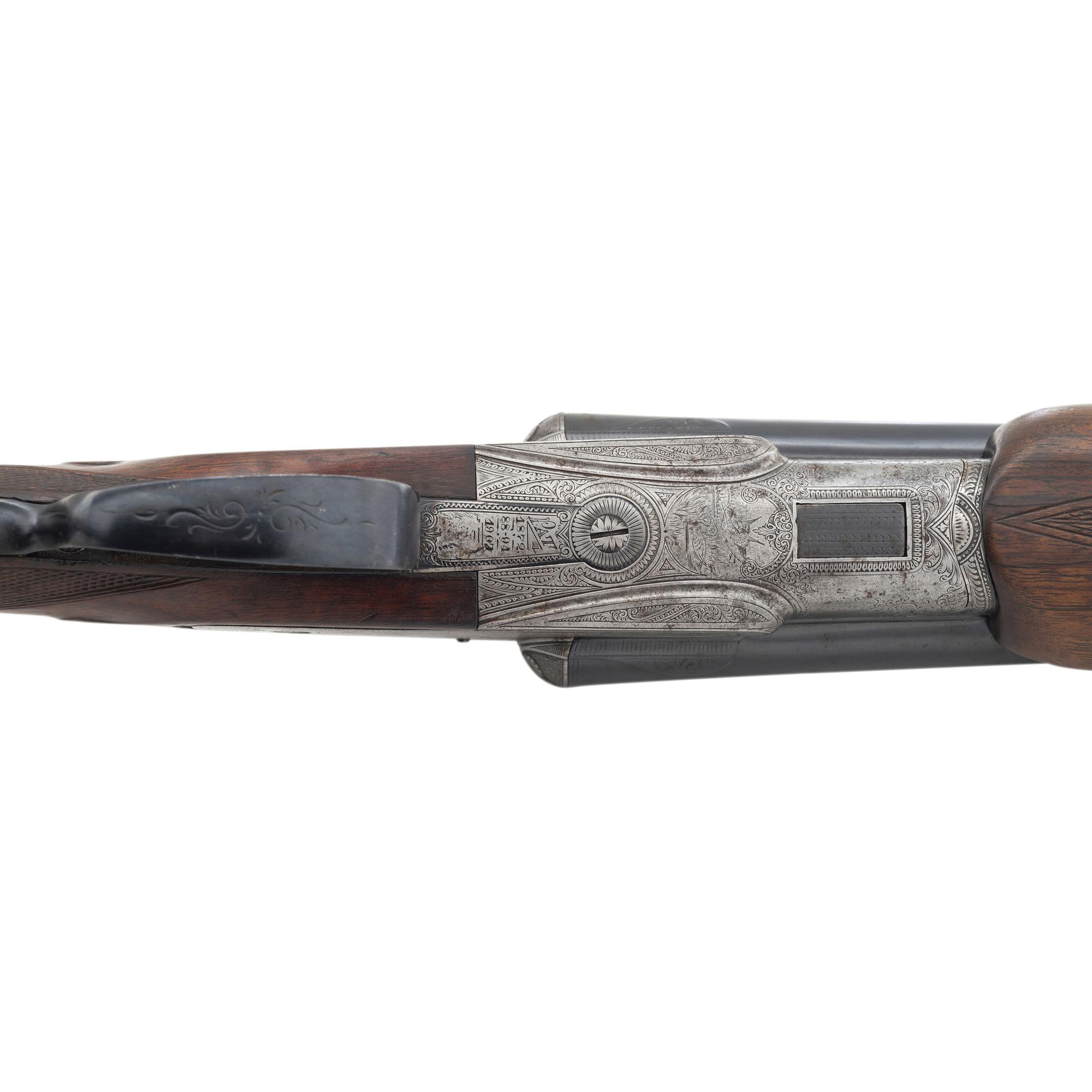 **High Quality B-Grade Lefever Arms Company SxS Hammerless Side Plate Shotgun with Krupp Barrels
