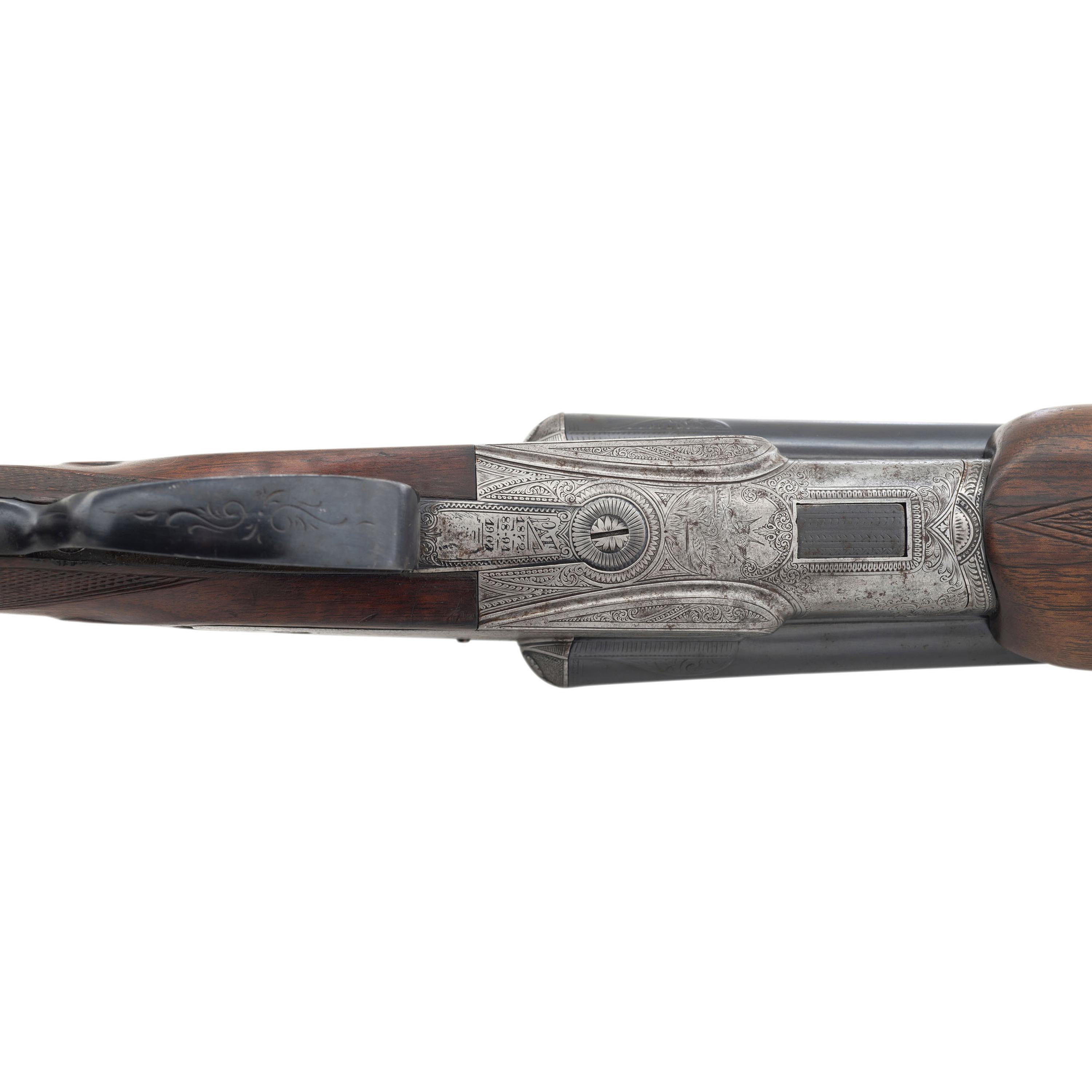 **High Quality B-Grade Lefever Arms Company SxS Hammerless Side Plate Shotgun with Krupp Barrels