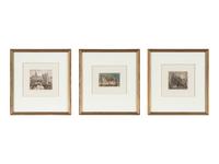 A Group of Nine Cityscape Etchings
