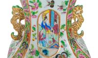 A Pair of Chinese Export Famille Rose Porcelain Vases
