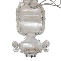 A Set of Four Régence Style Silvered Metal and Rock Crystal Five-Light Sconces