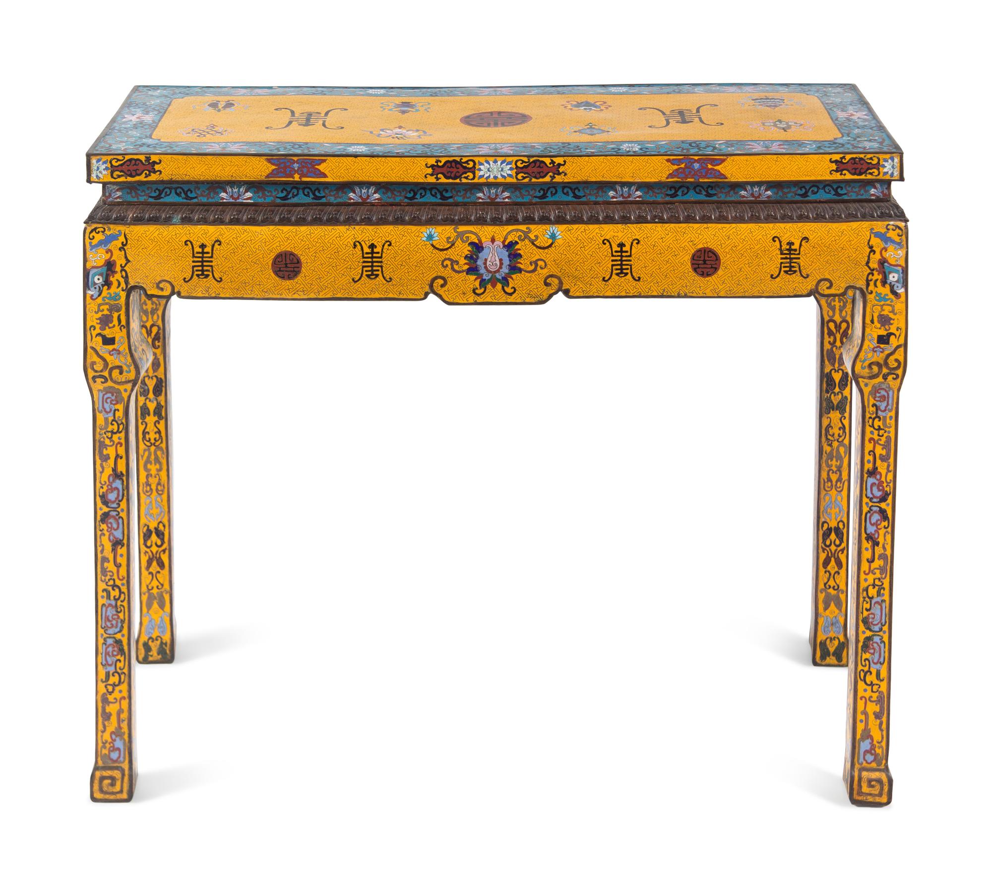 A Chinese Cloisonné Enamel Altar Table