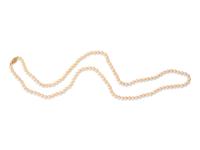 A 14 Karat Yellow Gold and Cultured Pearl Necklace,