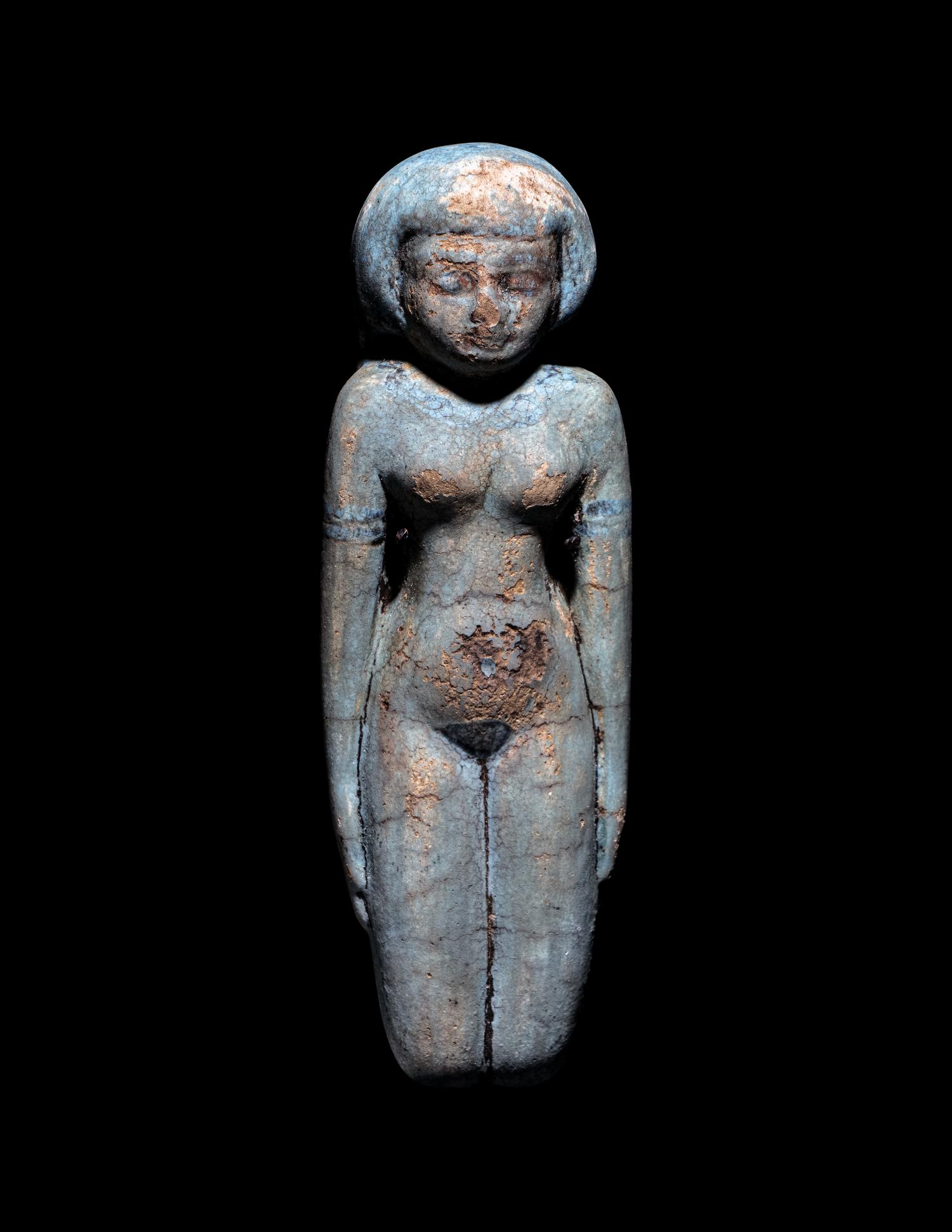 An Egyptian Faience Female Figure