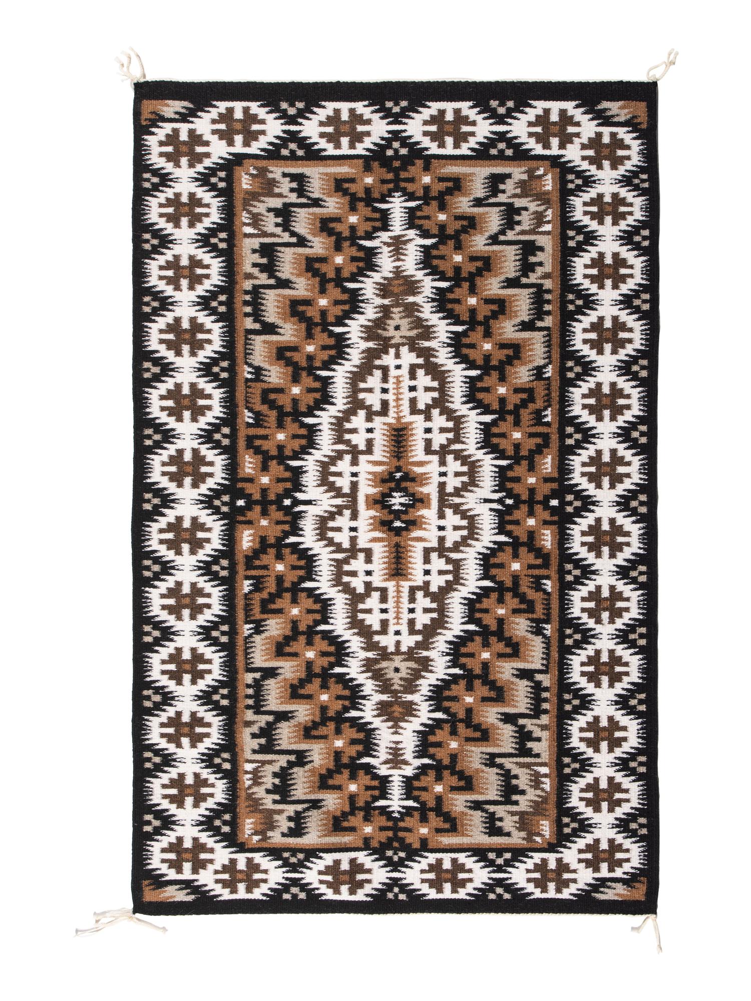 Navajo Two Grey Hills Weaving / Rug Coyote Threw the Stars Up
