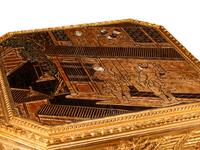 A Pair of Continental Giltwood and Chinese Lacquer Side Tables