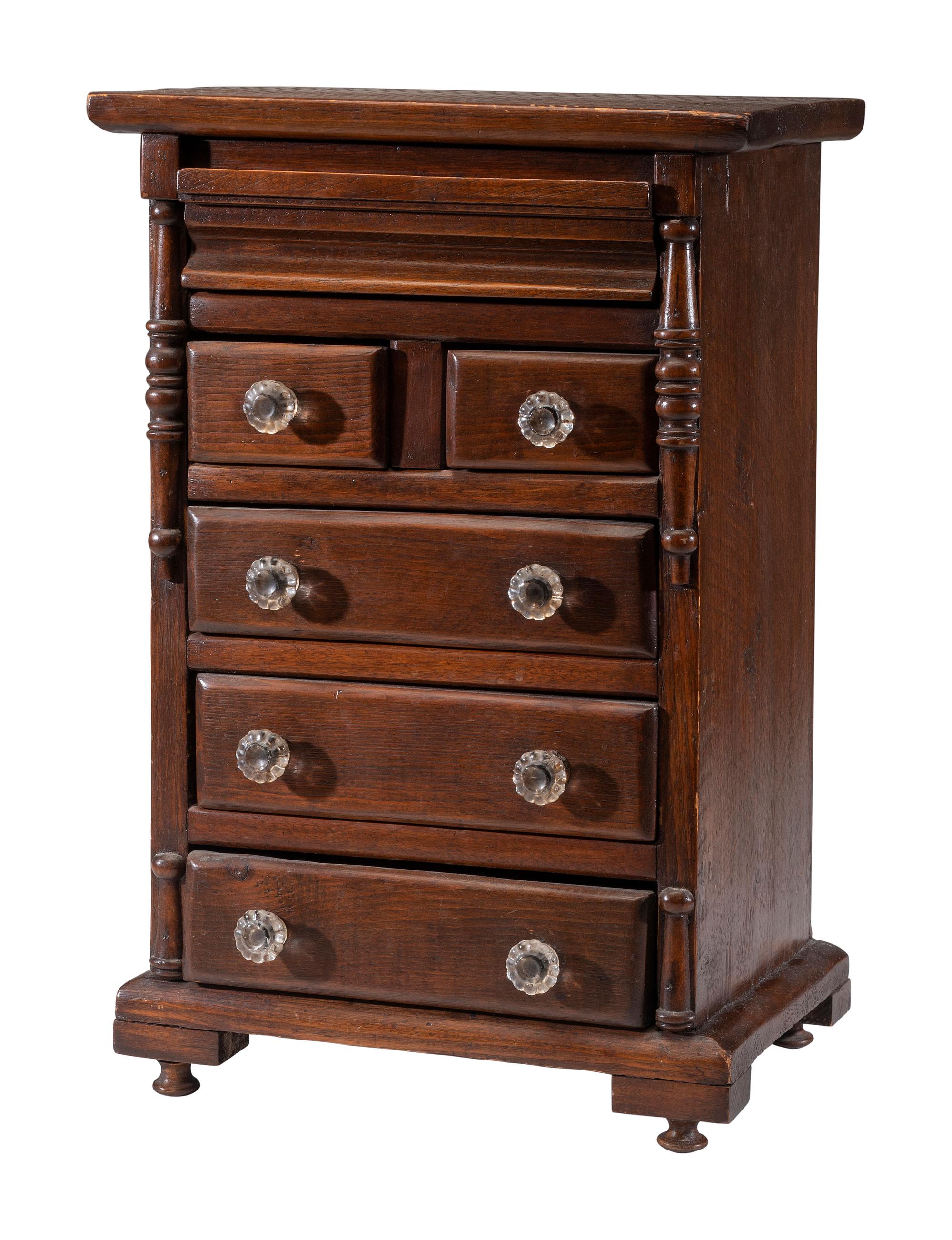 A Georgian Miniature Oak Chest of Drawers