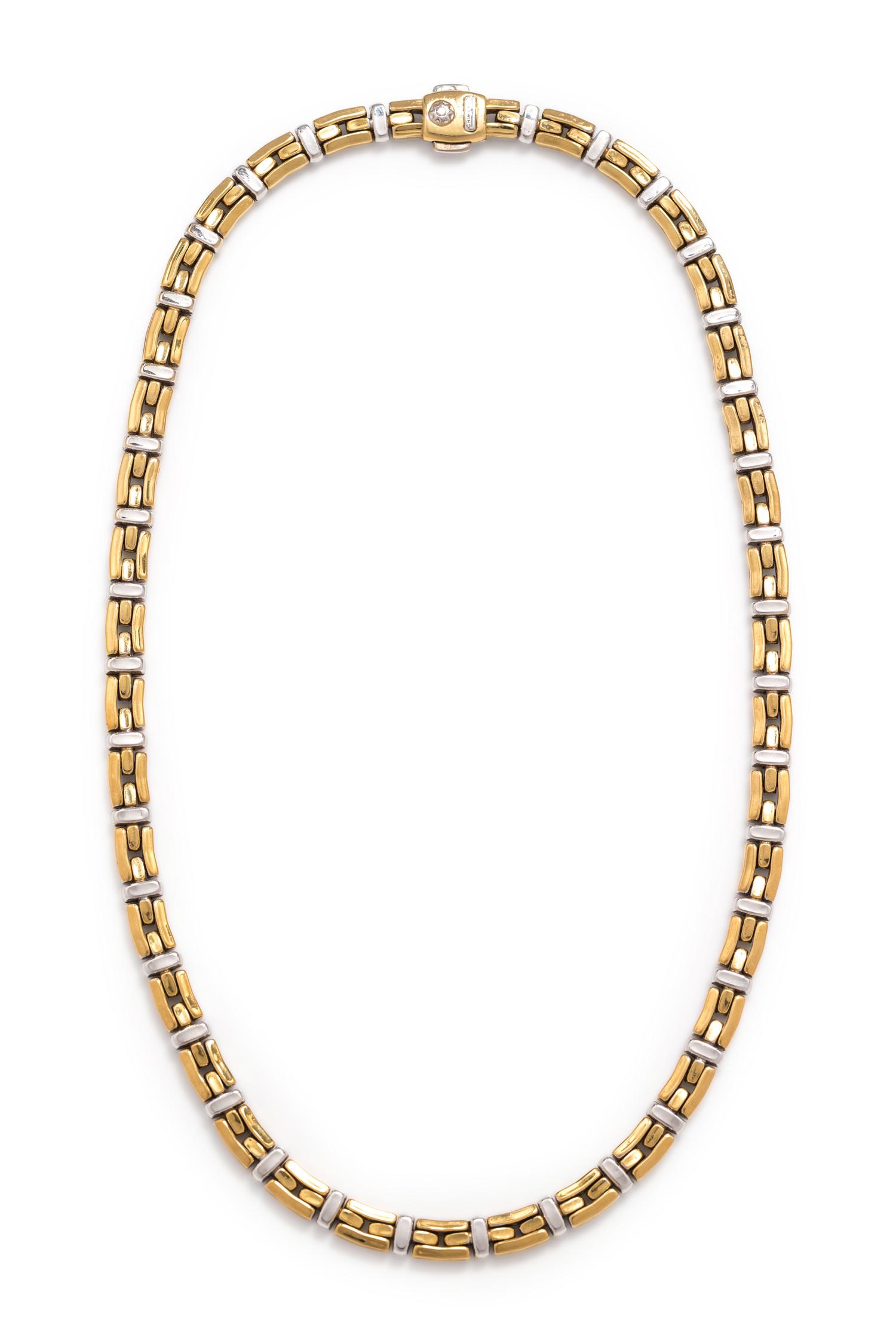 CHIMENTO, BICOLOR GOLD NECKLACE