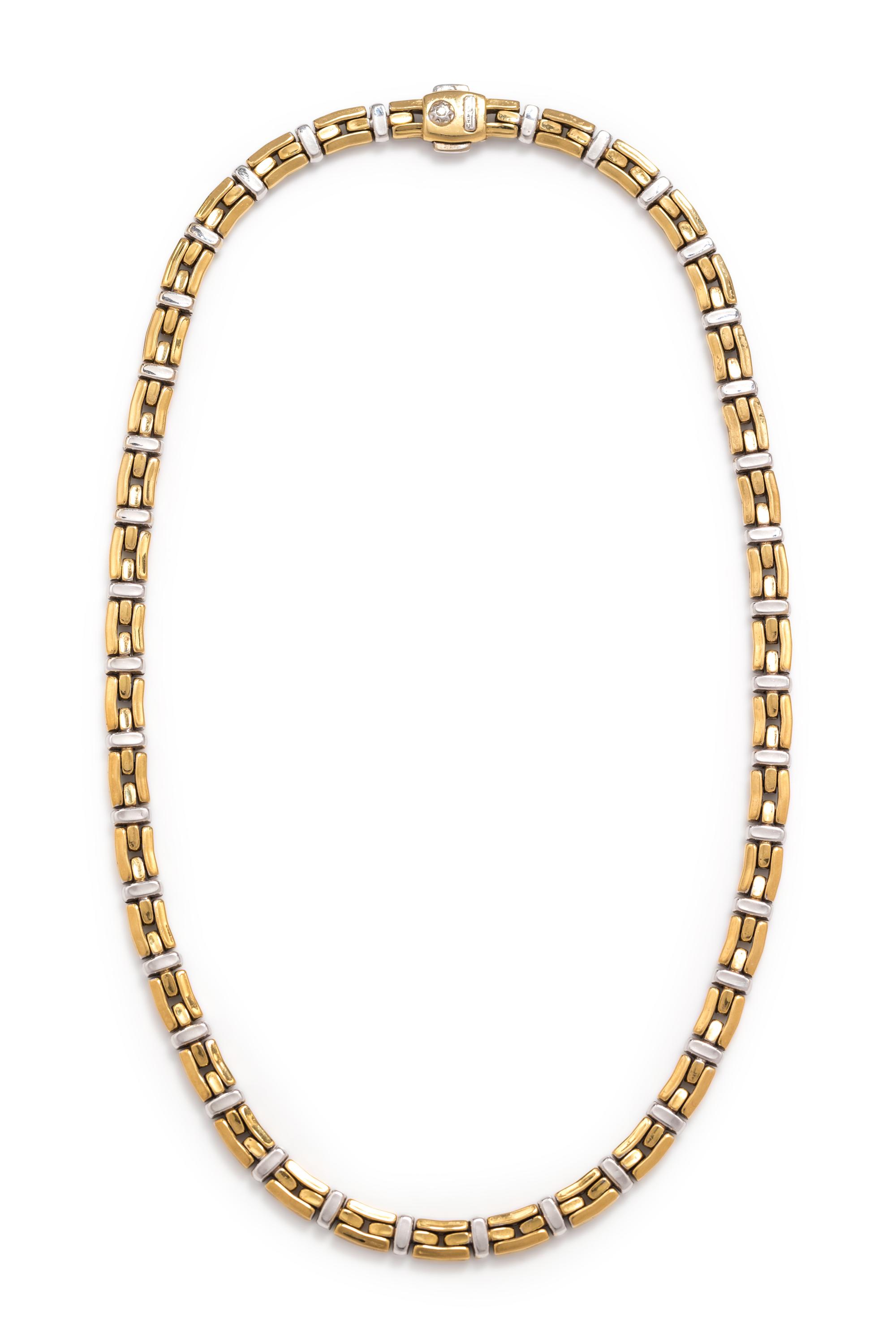 CHIMENTO, BICOLOR GOLD NECKLACE