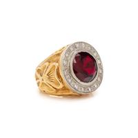 SYNTHETIC RUBY AND DIAMOND RING