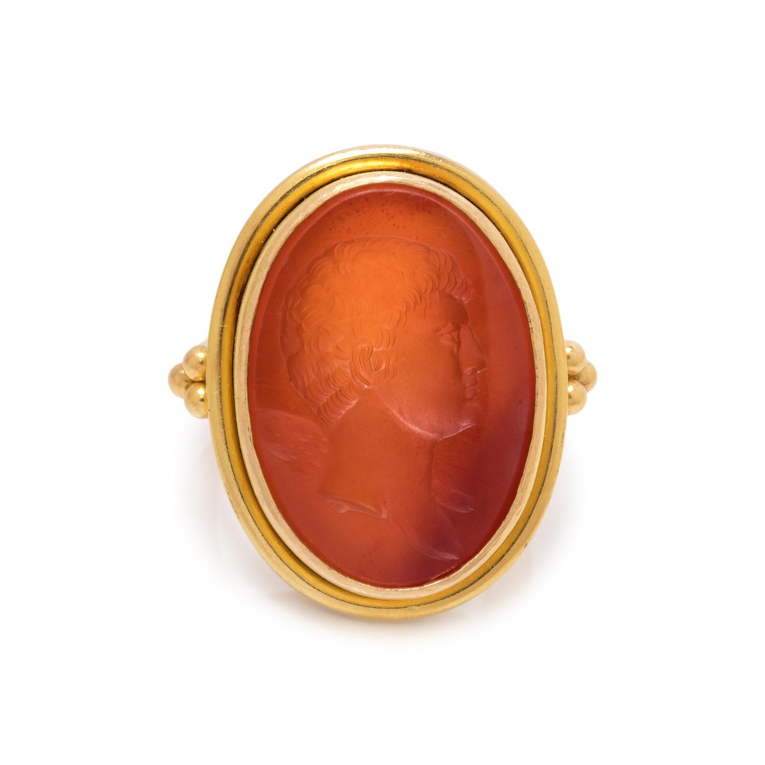 ELIZABETH LOCKE, CARNELIAN INTAGLIO RING