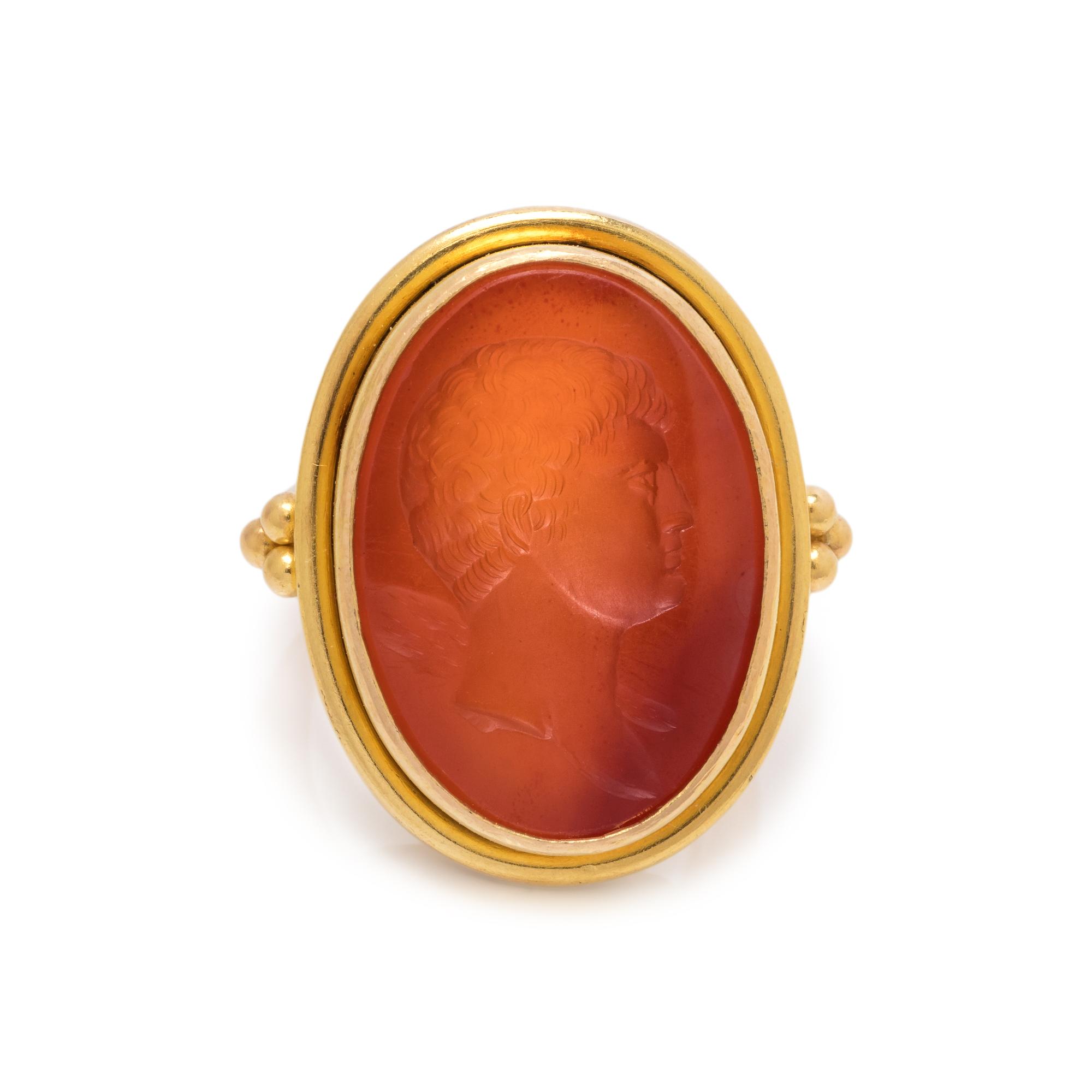 ELIZABETH LOCKE, CARNELIAN INTAGLIO RING