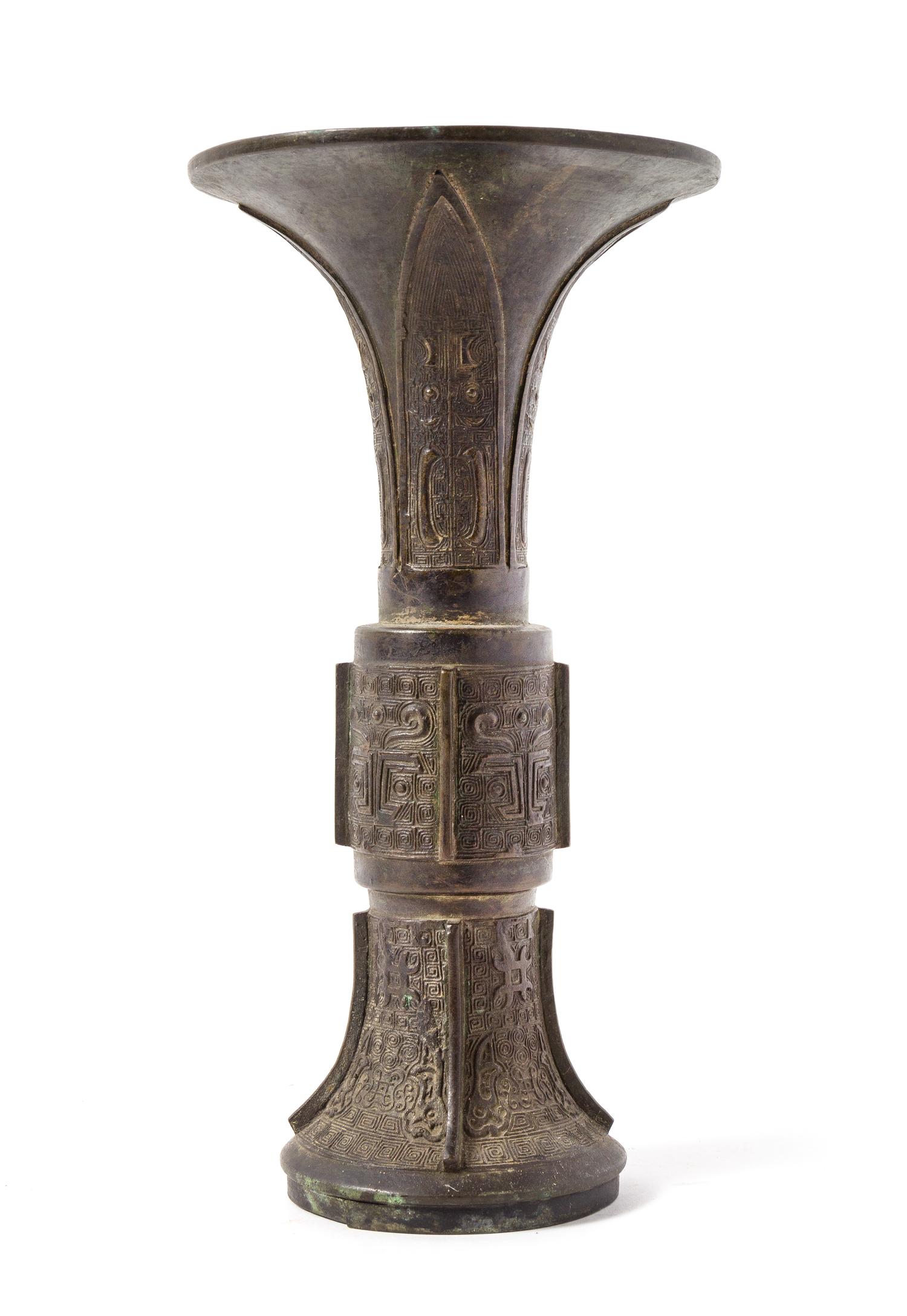 A Bronze Gu Height 11 1/4 inches. — QING DYNASTY (1644-1911)