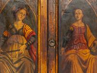 A Florentine Painted and Parcel Gilt Cabinet with Gesso Pastiglia Panels