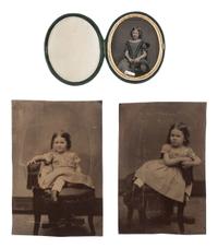 [EARLY PHOTOGRAPHY]. 18 ambrotypes and tintypes of children, many featuring fine hand tinting.