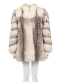 Yves Saint Laurent Gray Fox Coat, 1980s