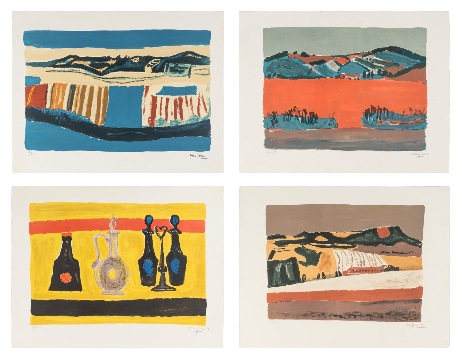 A Group of Four Prints ( Untitled Blue Landscape; Paysage; Nature Morte; Cortablon) , 1969
