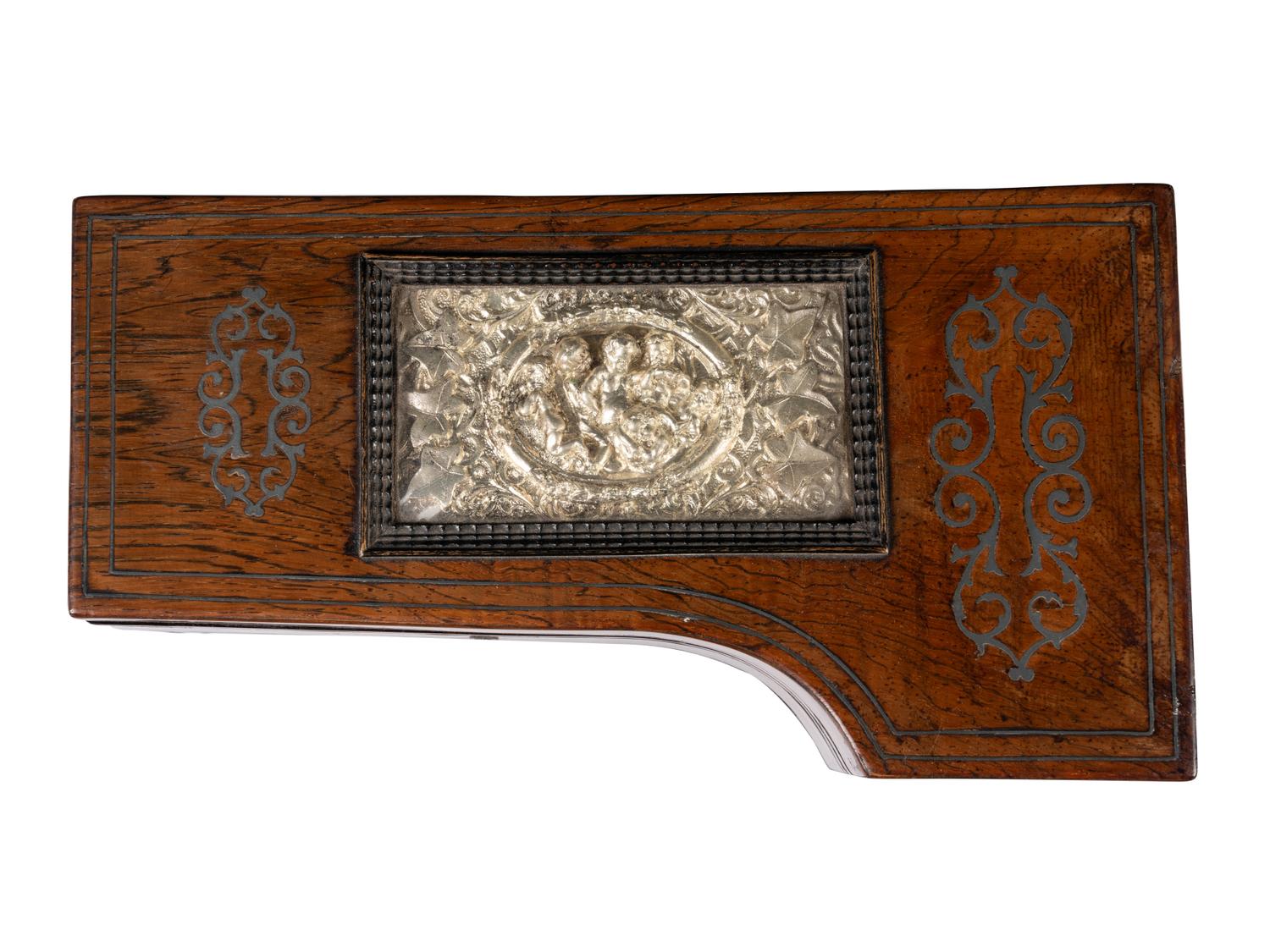 A Palais Royal Rosewood Piano-Form Musical Sewing Box