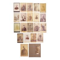 [Native-Americana] Group of 21 cabinet cards of soldiers serving in the Dakotas, Kansas, and Nebraska