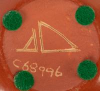 Redware Pottery Jar with Turquoise Cabochons