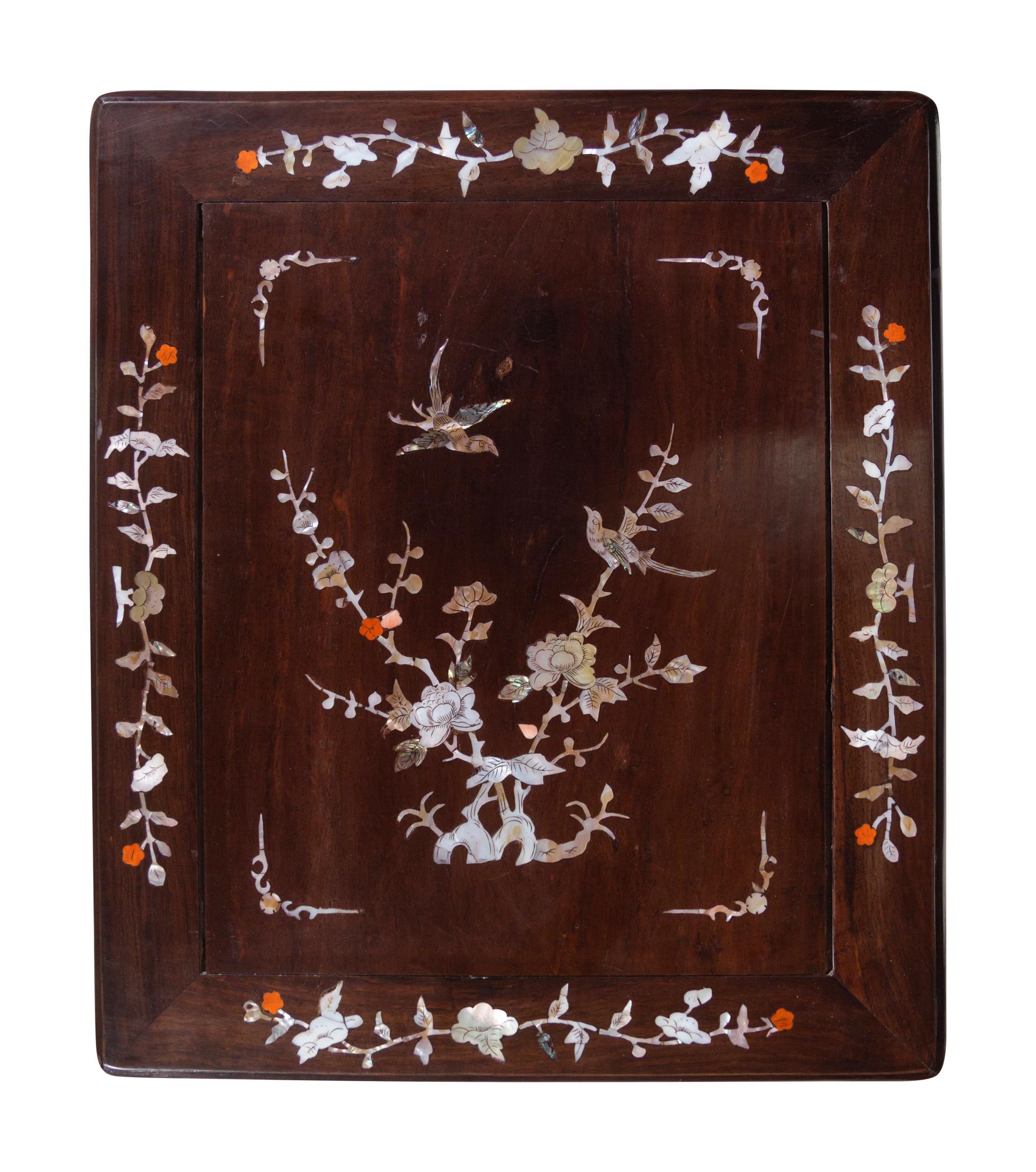 A Set of Chinese Rosewood and Mother-of-Pearl Inlaid Furniture