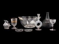 A Group of Glass Table Articles
