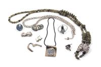 An Assortment of Silvertone Jewelry,