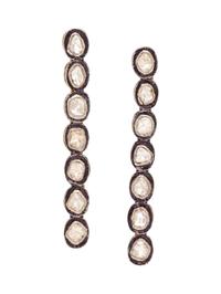 A Pair of Silver Topped Gold and Diamond Earrings,