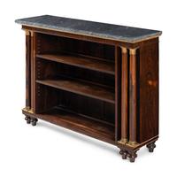 A Regency Rosewood Marble-Top Open Bookcase