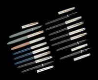 A Collection of Fifteen Parker Fountain Pens