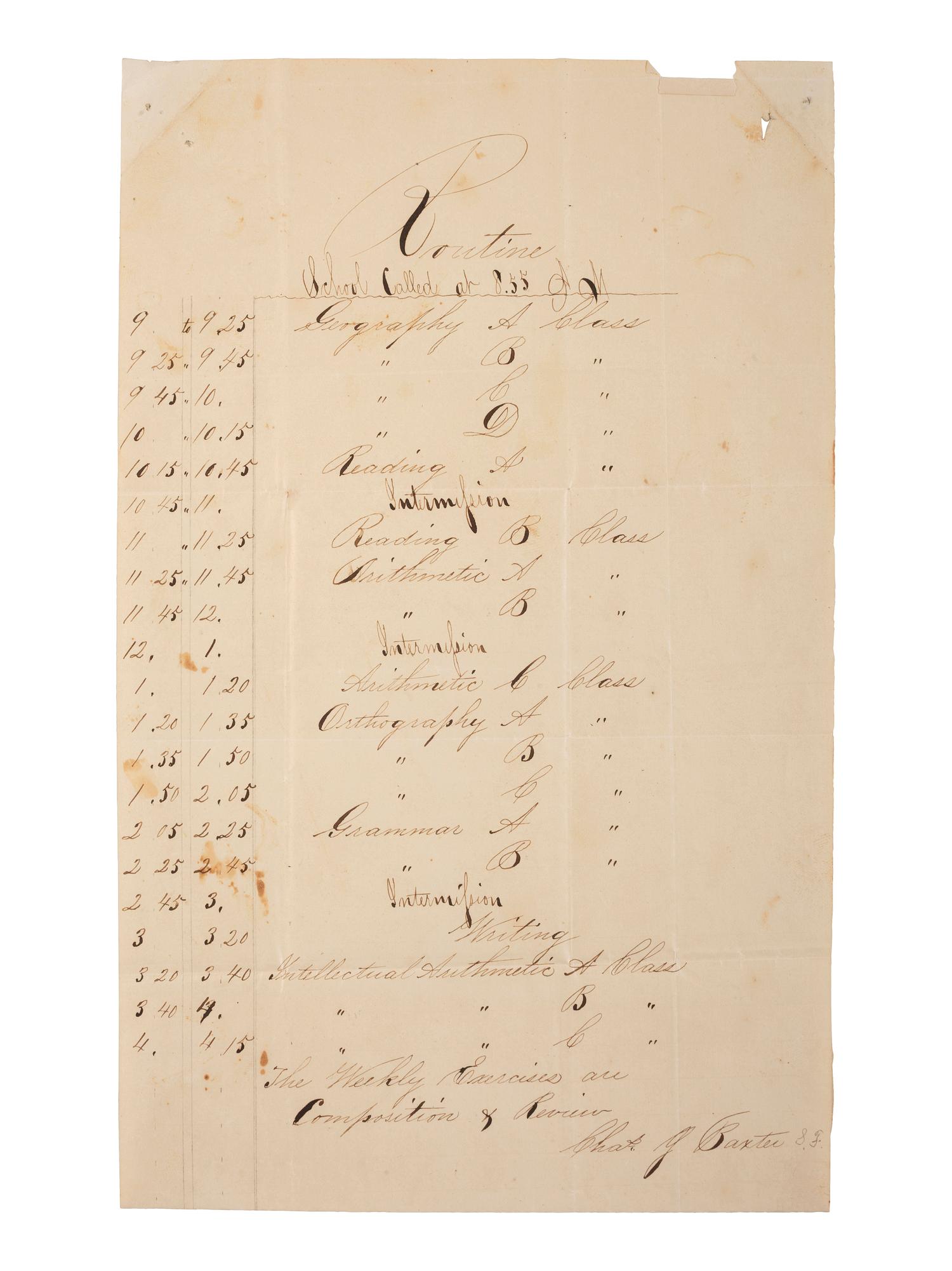 [WESTERN AMERICANA]. Manuscript archive of letters written by Civil War veteran Charles John Baxter (1842-1911), many with descriptions of western travel.