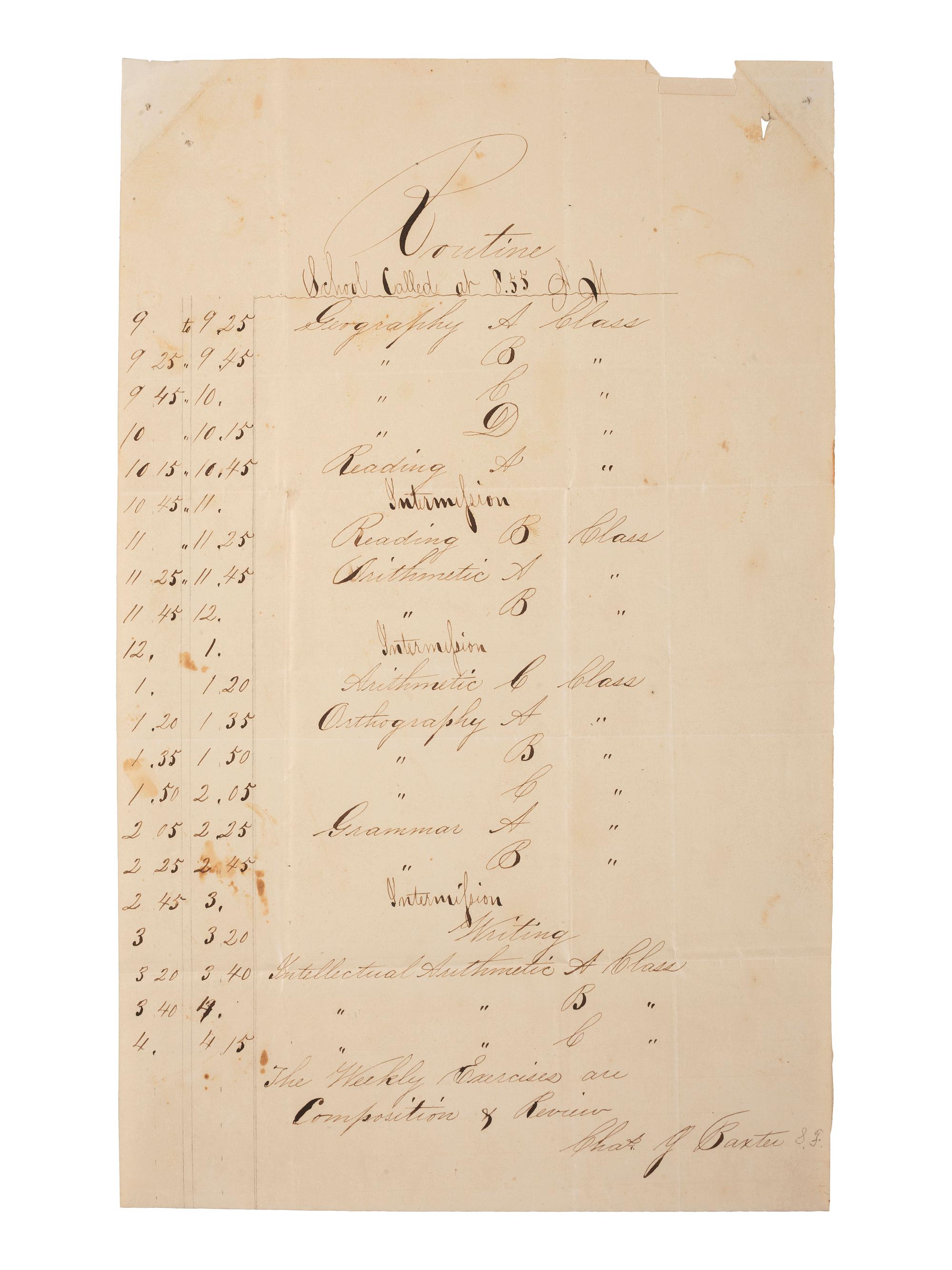 [WESTERN AMERICANA]. Manuscript archive of letters written by Civil War veteran Charles John Baxter (1842-1911), many with descriptions of western travel.