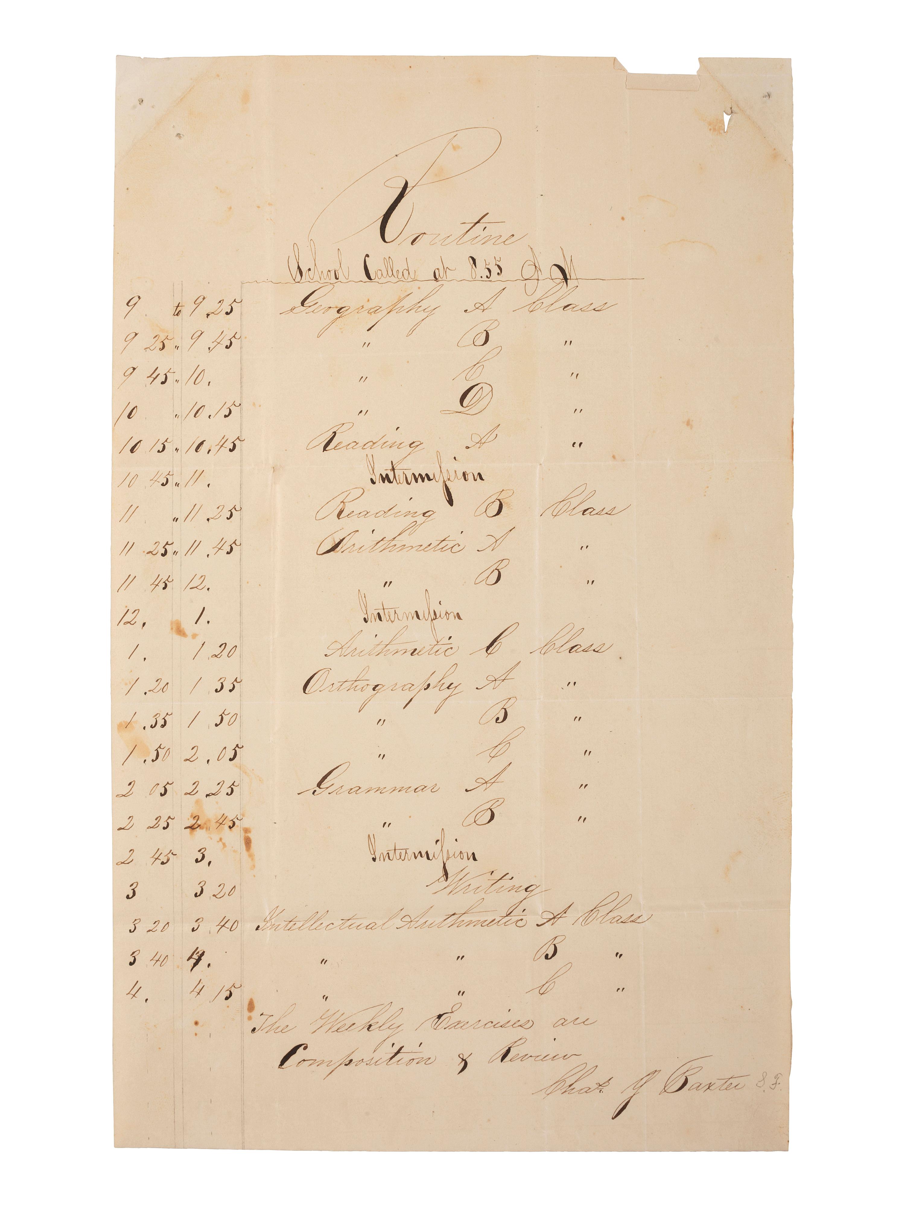 [WESTERN AMERICANA]. Manuscript archive of letters written by Civil War veteran Charles John Baxter (1842-1911), many with descriptions of western travel.