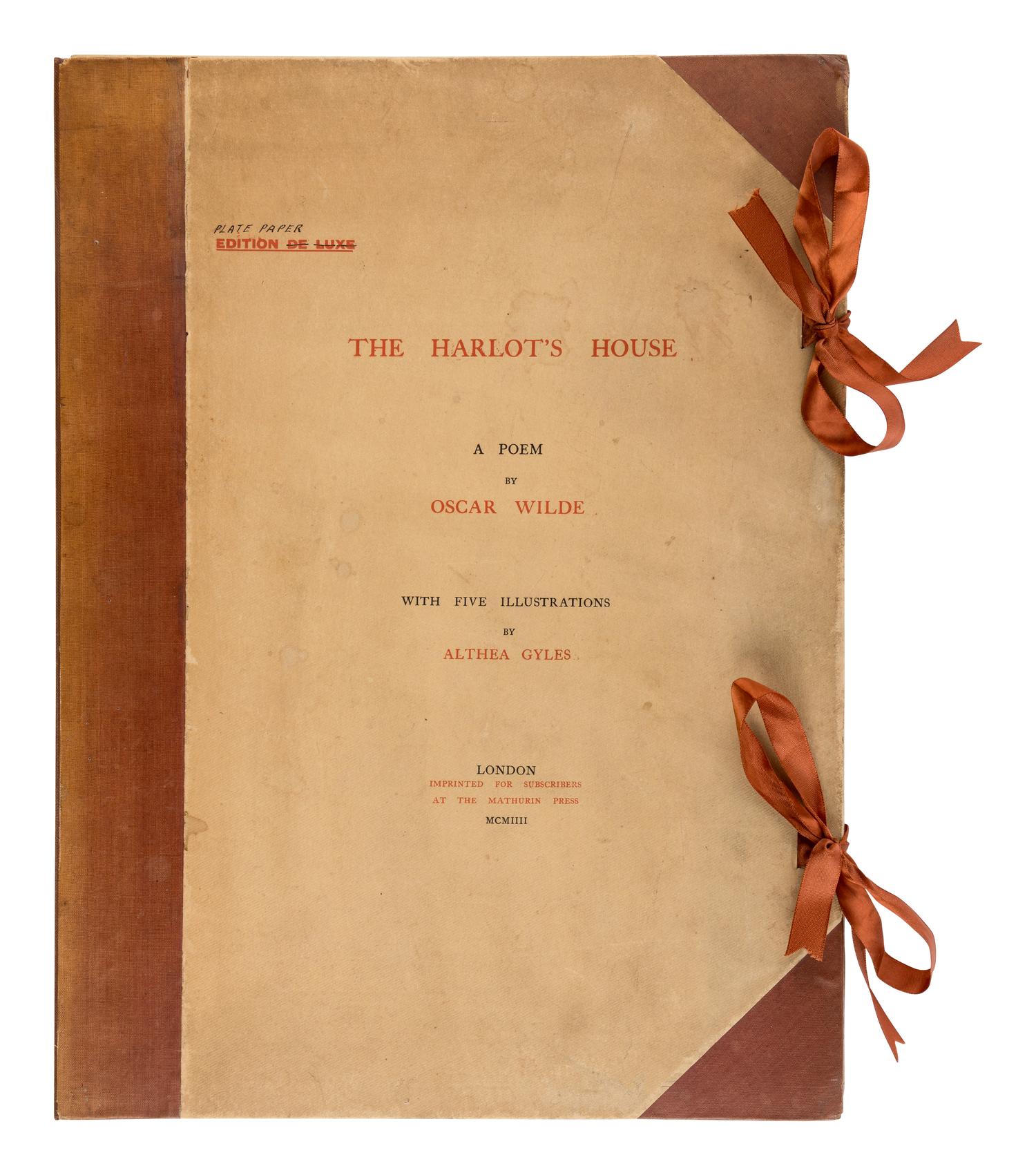 WILDE, Oscar (1854-1900). The Harlot's House . London: The Mathurin Press, 1904.
