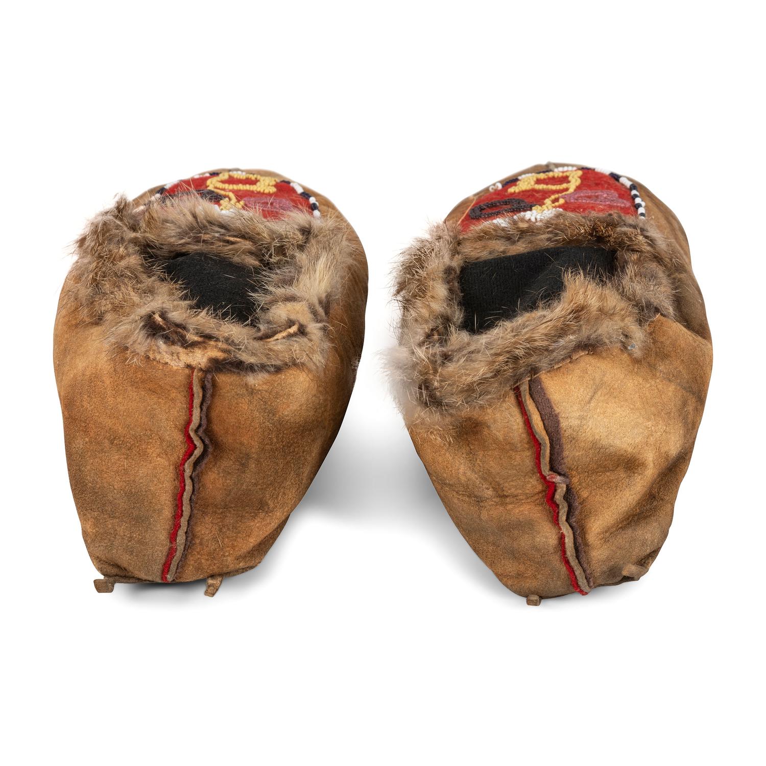 Tlingit and Tahltan Beaded Hide Moccasins