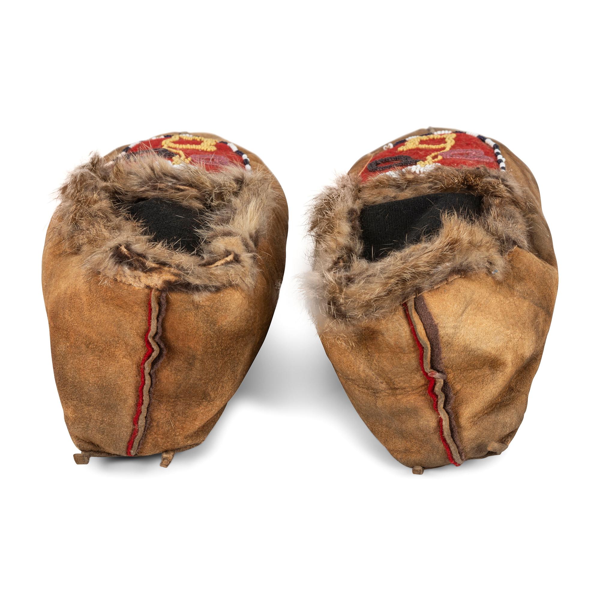 Tlingit and Tahltan Beaded Hide Moccasins