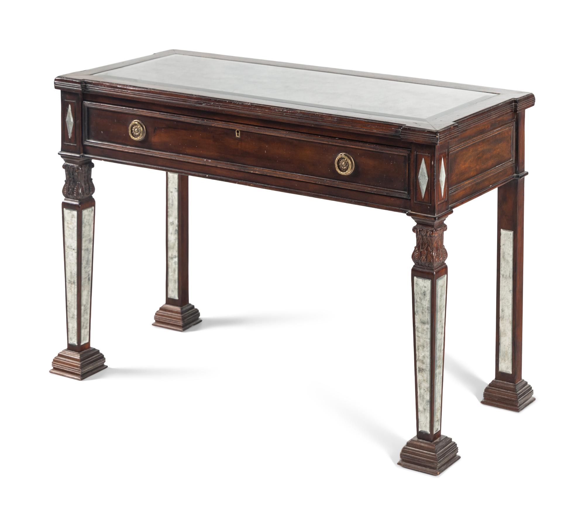 A Continental Mahogany Mirror-Inset Pier Table