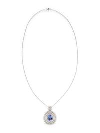 TANZANITE AND DIAMOND PENDANT NECKLACE