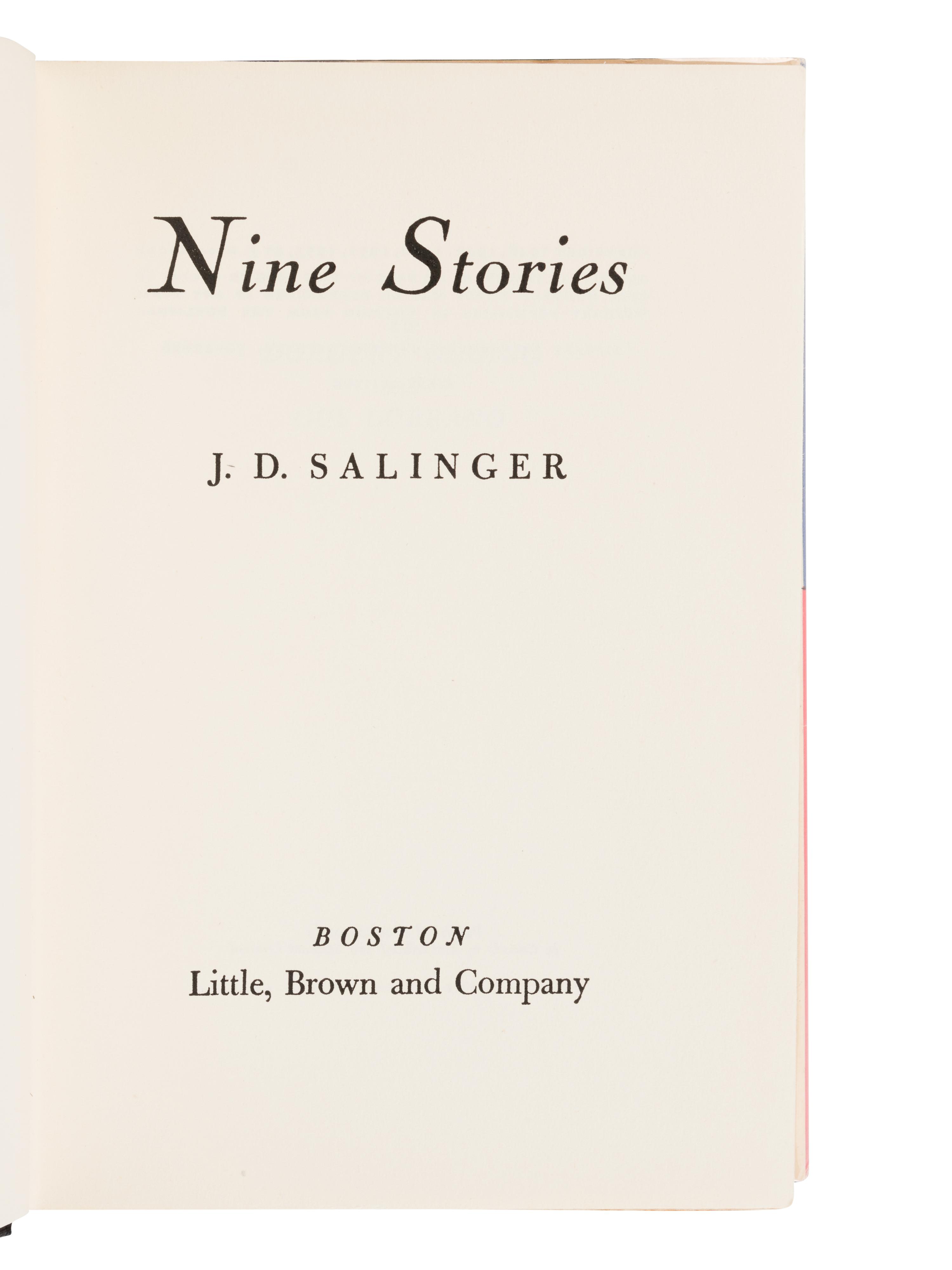 SALINGER, Jerome David (1919-2010). Nine Stories . Boston: Little, Brown and Company, 1953.
