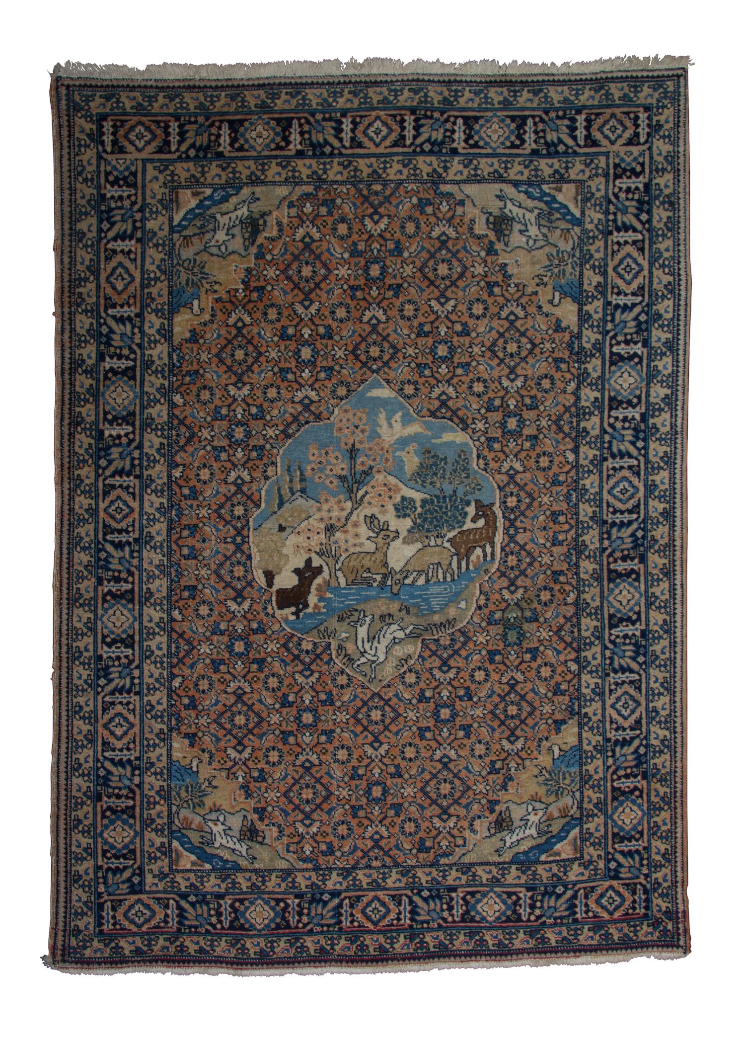A Persian Wool Rug 6 feet 2 inches x 4 feet 6 inches.