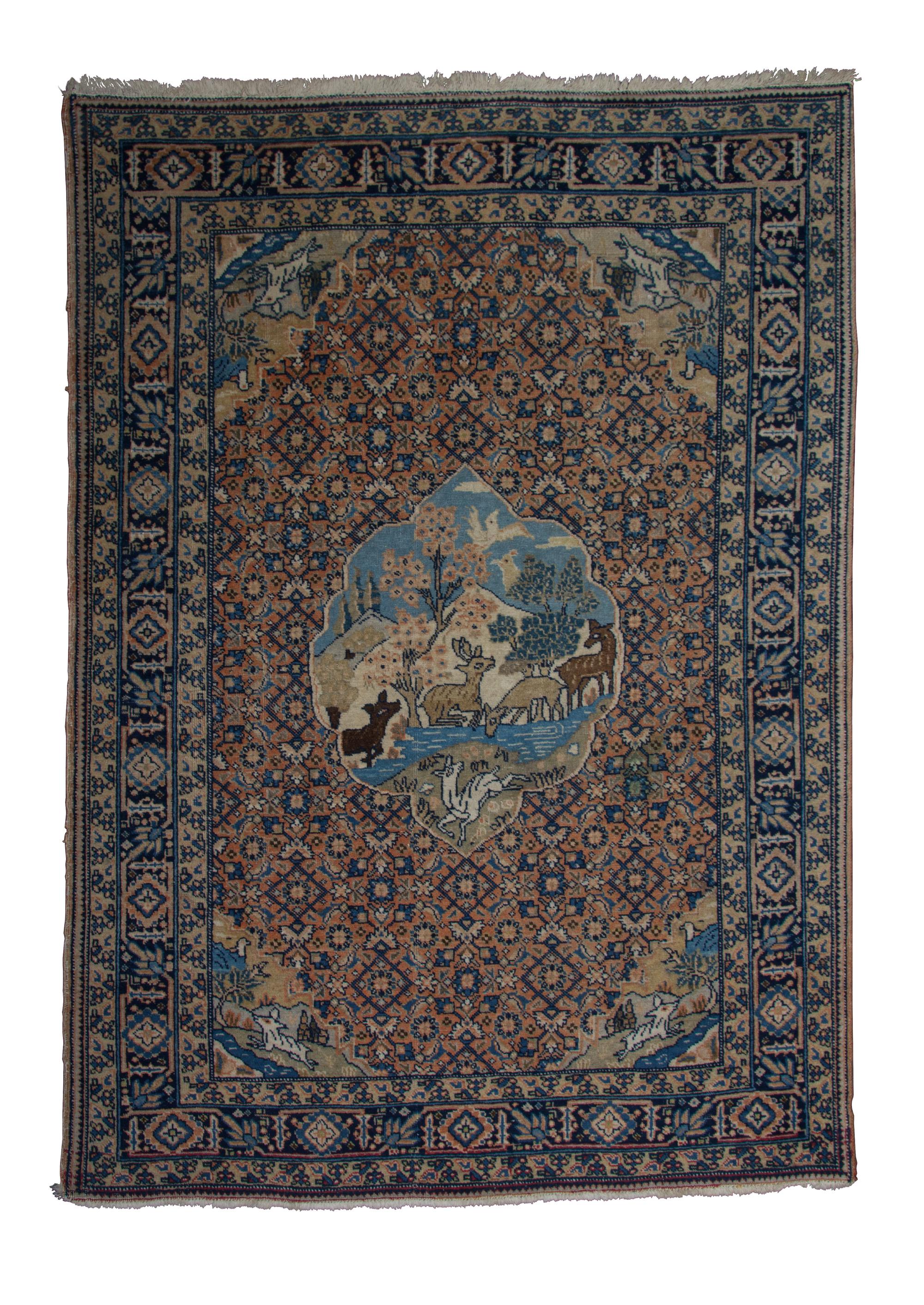 A Persian Wool Rug 6 feet 2 inches x 4 feet 6 inches.