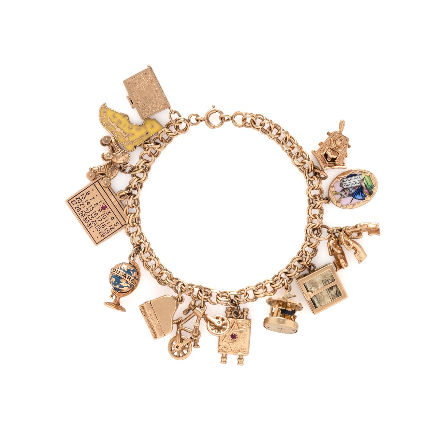 YELLOW GOLD CHARM BRACELET