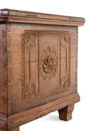 A Continental Carved Oak Blanket Chest