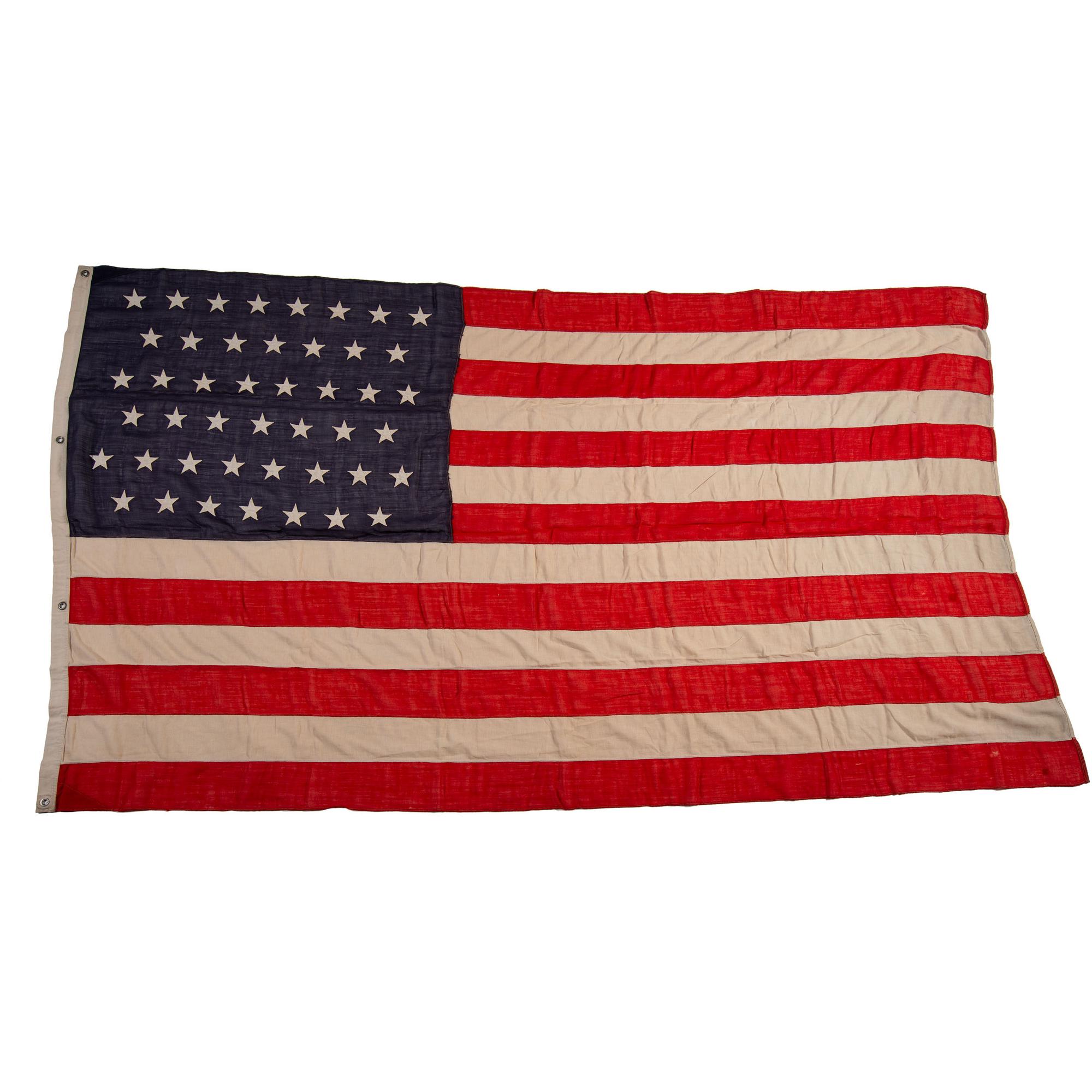 [FLAGS & PATRIOTIC TEXTILES]. Two 45-star flags. [Ca 1896-1908].