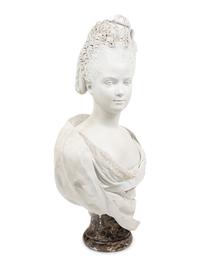 A Sèvres Style Bisque Porcelain Bust of Marie Antoinette