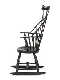 A Green-Painted Sack and Comb-Back Windsor Rocker