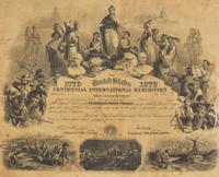 [Americana] Engraved Centennial International Exhibition Stock Certificate